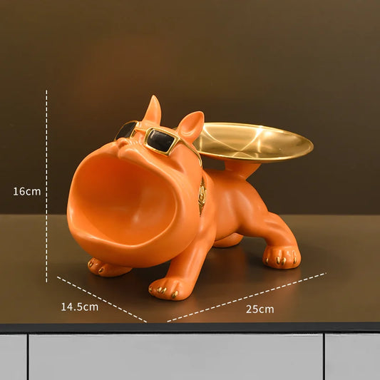 Adorable Bulldog Statue & Storage Tray - Perfect for Animal Lovers! 🐾✨ #HomeDecor #ResinArt