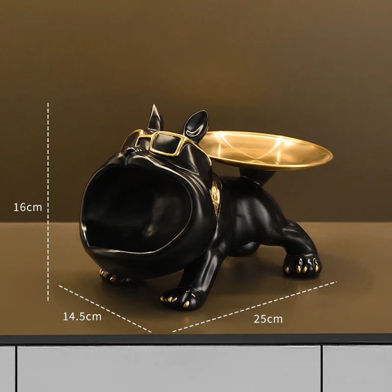 Adorable Bulldog Statue & Storage Tray - Perfect for Animal Lovers! 🐾✨ #HomeDecor #ResinArt