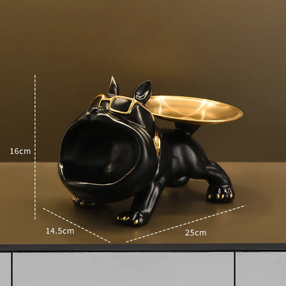 Adorable Bulldog Statue & Storage Tray - Perfect for Animal Lovers! 🐾✨ #HomeDecor #ResinArt