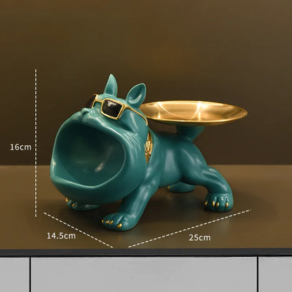 Adorable Bulldog Statue & Storage Tray - Perfect for Animal Lovers! 🐾✨ #HomeDecor #ResinArt