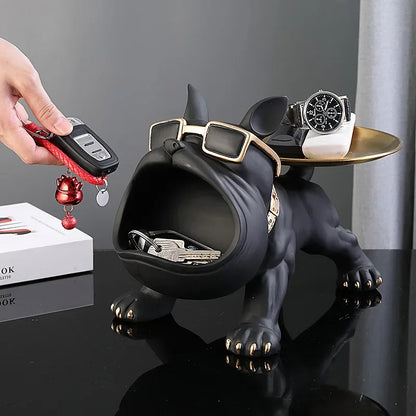 Adorable Bulldog Statue & Storage Tray - Perfect for Animal Lovers! 🐾✨ #HomeDecor #ResinArt