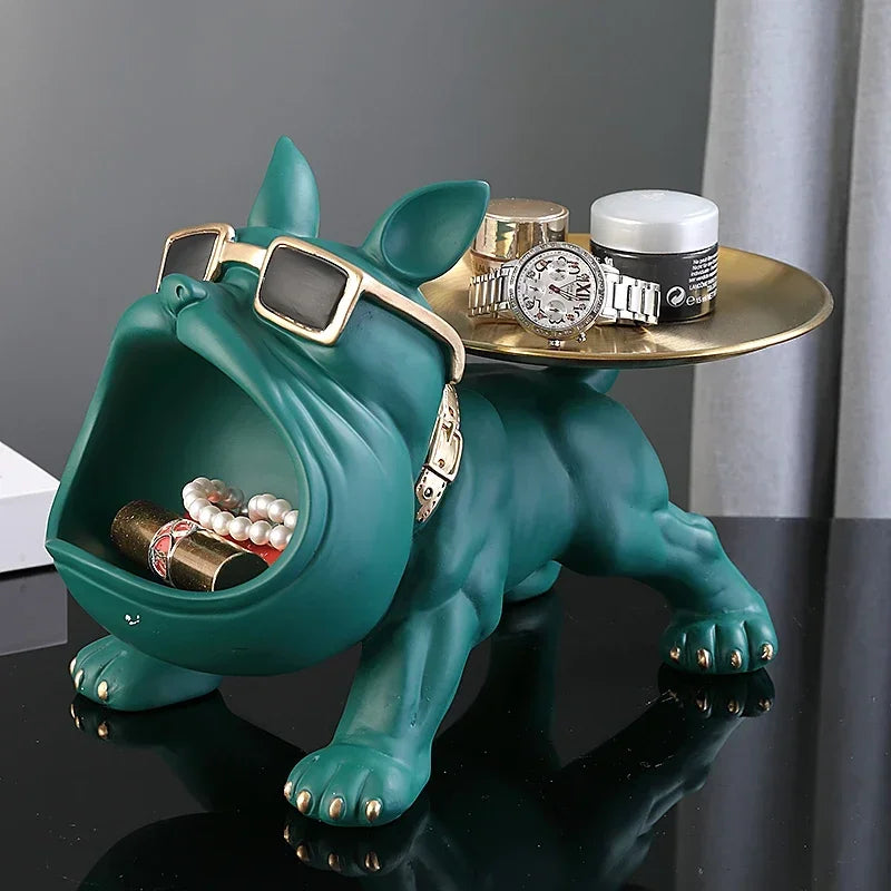 Adorable Bulldog Statue & Storage Tray - Perfect for Animal Lovers! 🐾✨ #HomeDecor #ResinArt