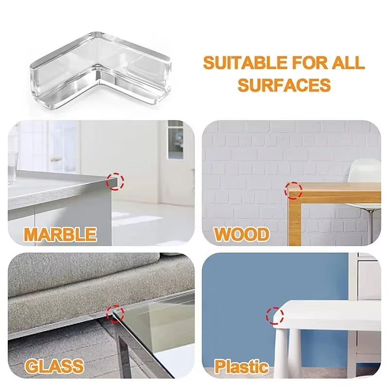 4/10Pcs Children anti Collision Corner Edge Protection Guards Baby Safety Corner Silicone Protector Table Soft Transparent