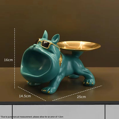 Adorable Bulldog Statue & Storage Tray - Perfect for Animal Lovers! 🐾✨ #HomeDecor #ResinArt