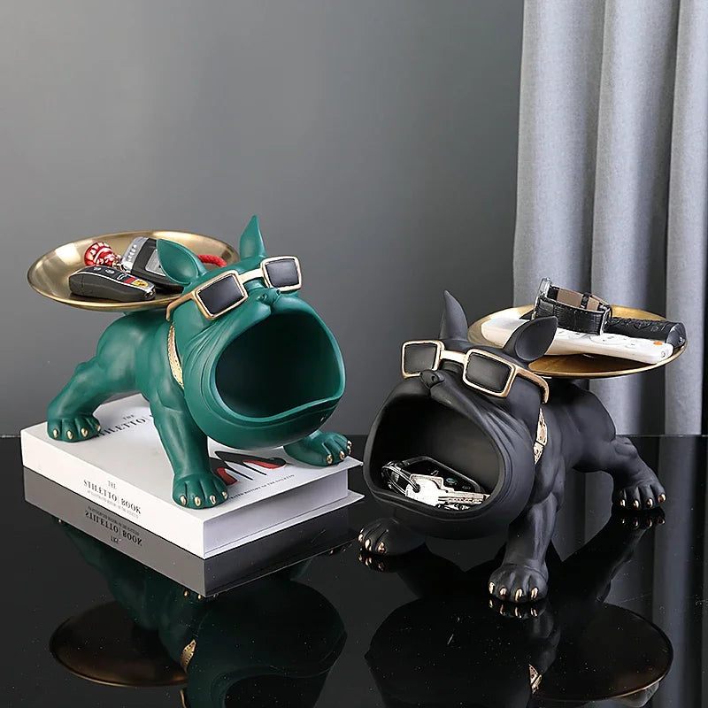 Adorable Bulldog Statue & Storage Tray - Perfect for Animal Lovers! 🐾✨ #HomeDecor #ResinArt