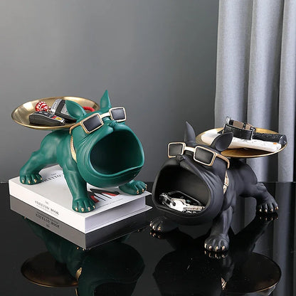 Adorable Bulldog Statue & Storage Tray - Perfect for Animal Lovers! 🐾✨ #HomeDecor #ResinArt