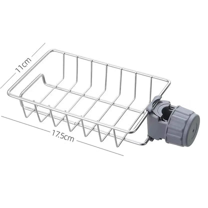 Faucet Storage Rack Stainless Steel Kitchen Sink Storage Rack Non Perforated Sponge Drain Basket Sink Cloth Hanging Basket