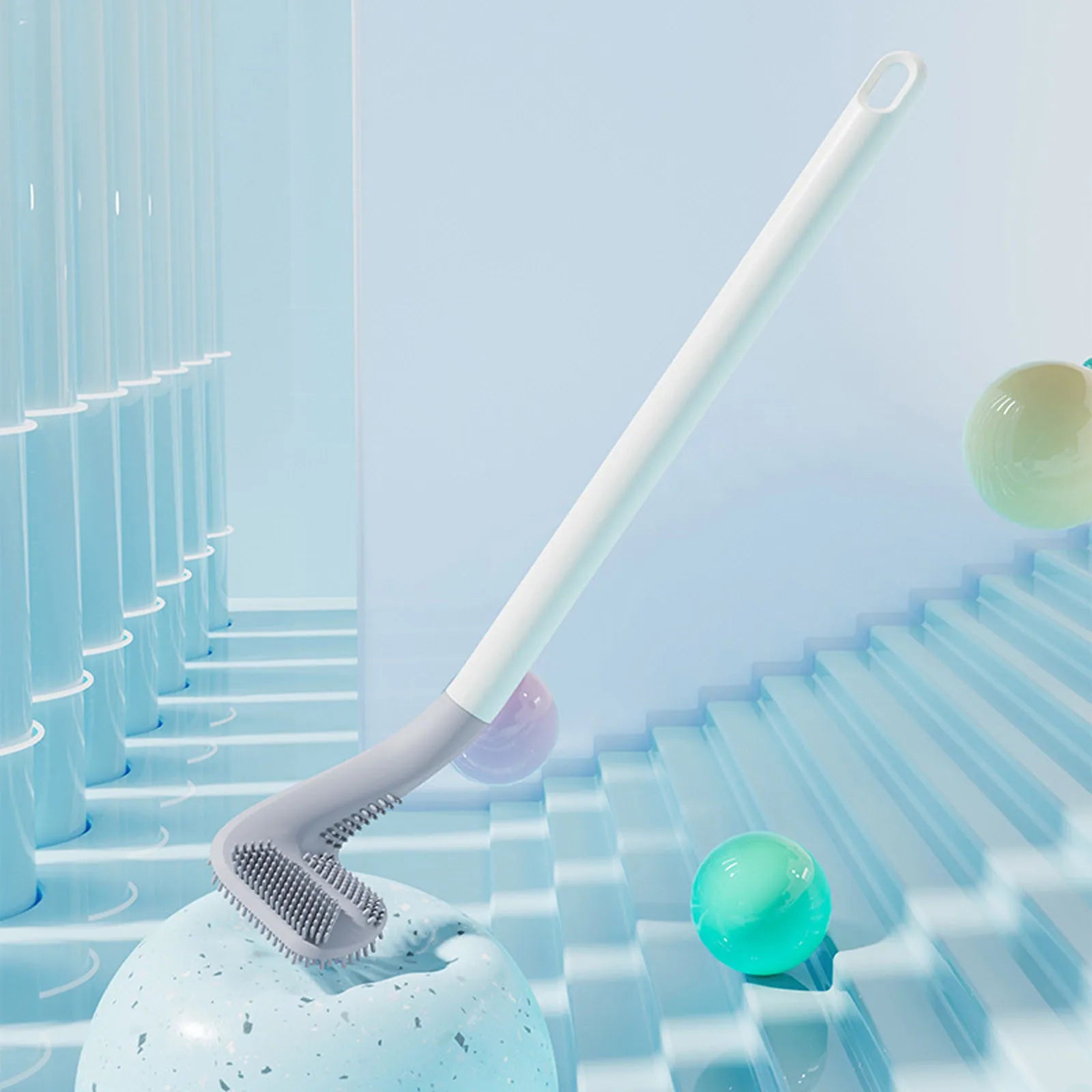 Golf Brush Head Toilet Brush No Dead Corners Household Toilet Long Handle Squatting Toilet Cleaning Brush Bathroom Tool