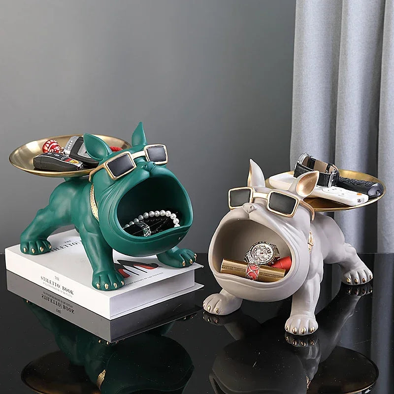 Adorable Bulldog Statue & Storage Tray - Perfect for Animal Lovers! 🐾✨ #HomeDecor #ResinArt